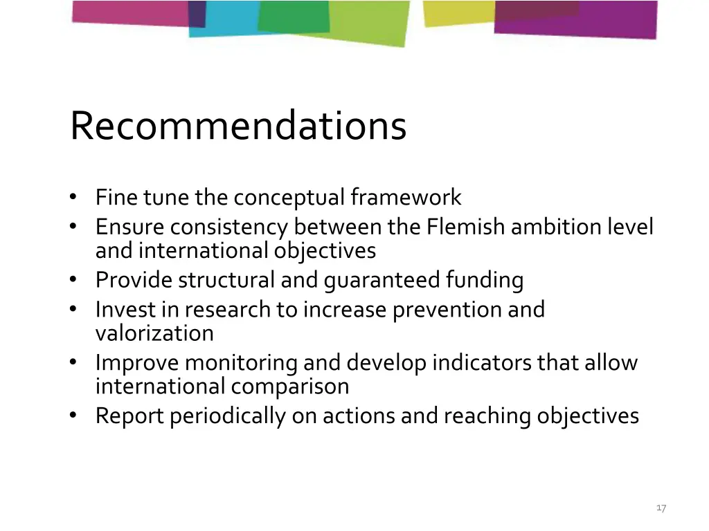 recommendations