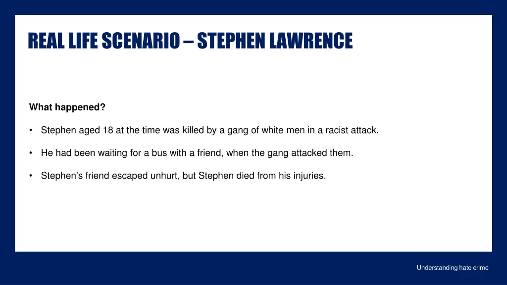real life scenario stephen lawrence 1