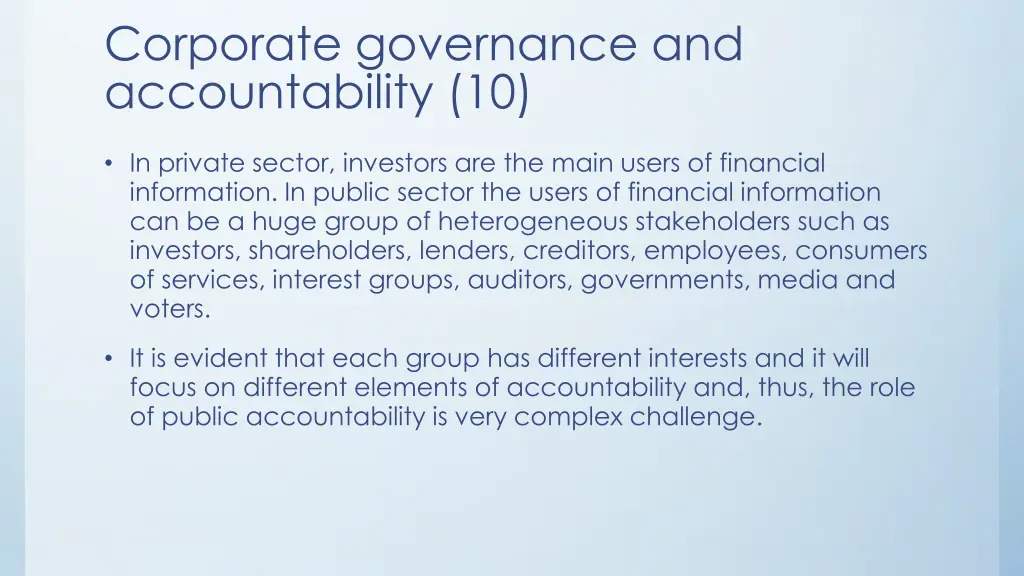 corporate governance and accountability 10
