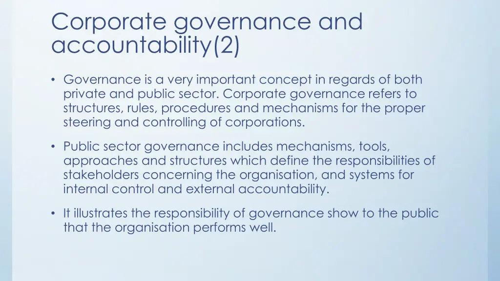 corporate governance and accountability 2