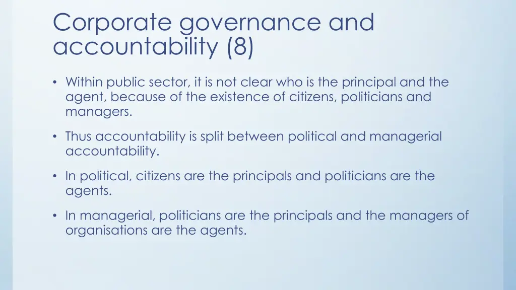 corporate governance and accountability 8