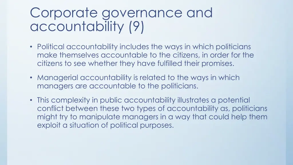 corporate governance and accountability 9
