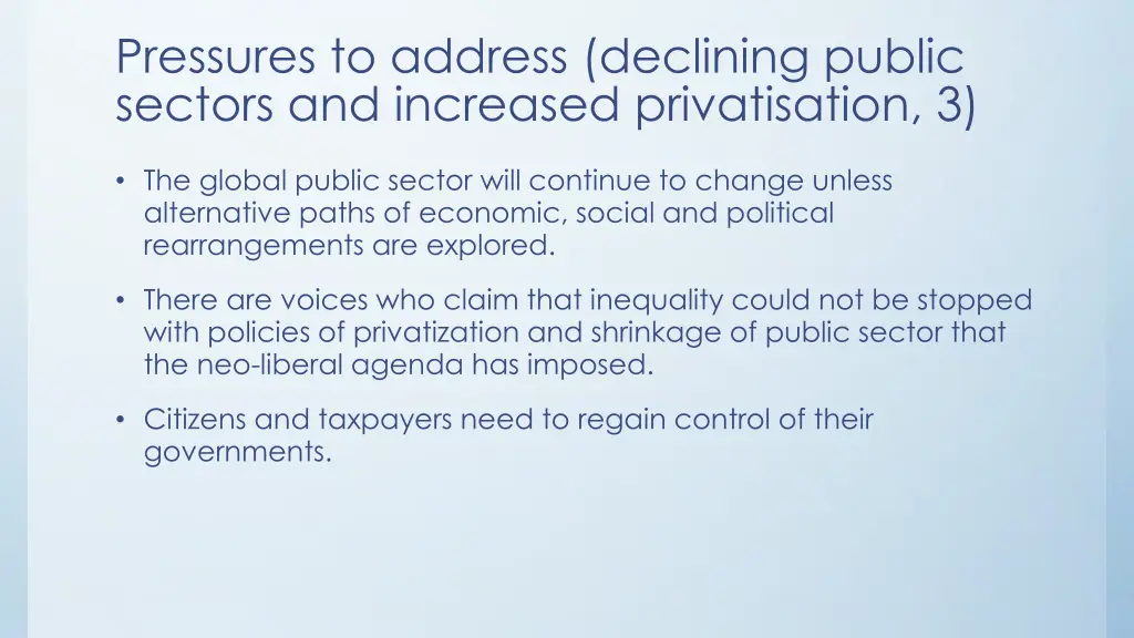 pressures to address declining public sectors 2