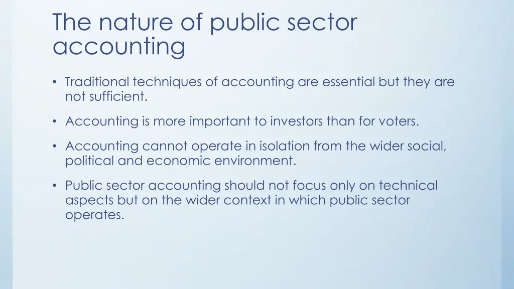 the nature of public sector accounting
