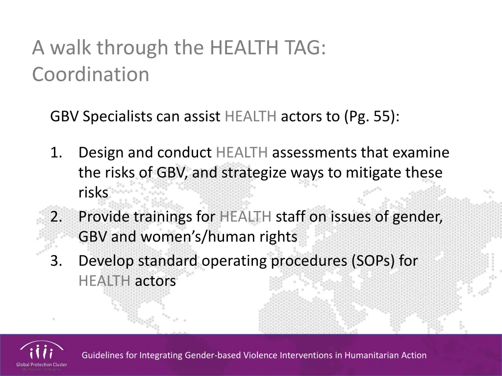a walk through the health tag coordination 2