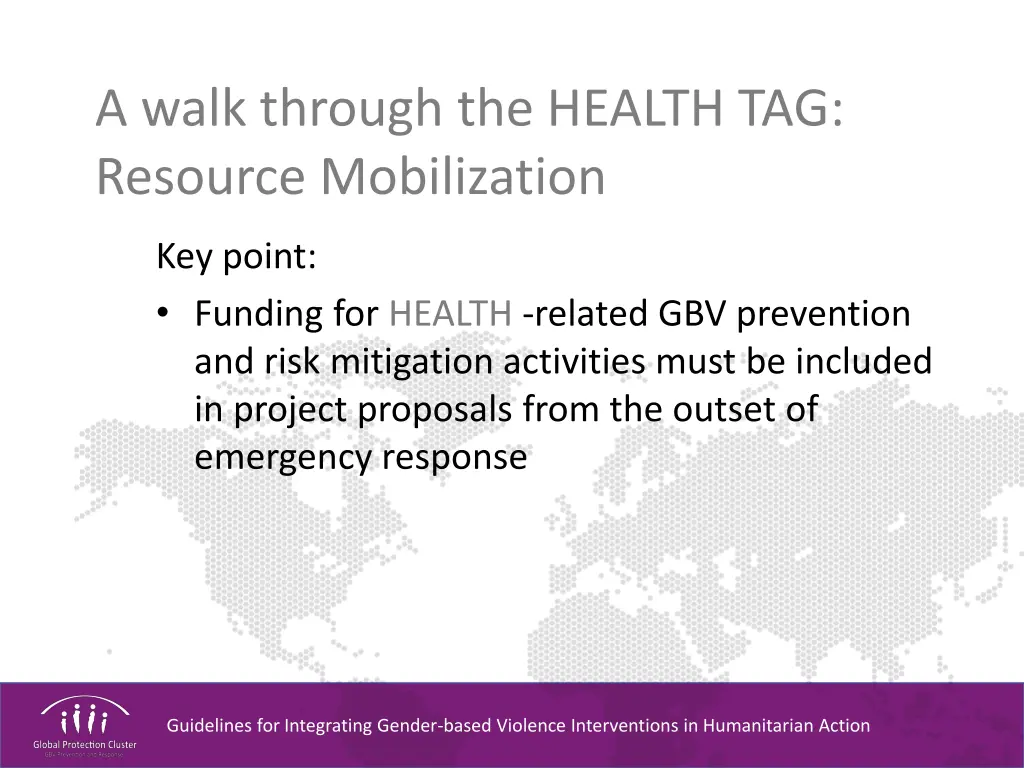 a walk through the health tag resource