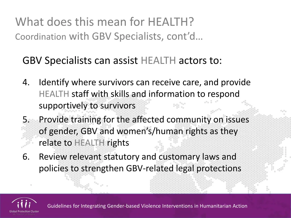 what does this mean for health coordination with