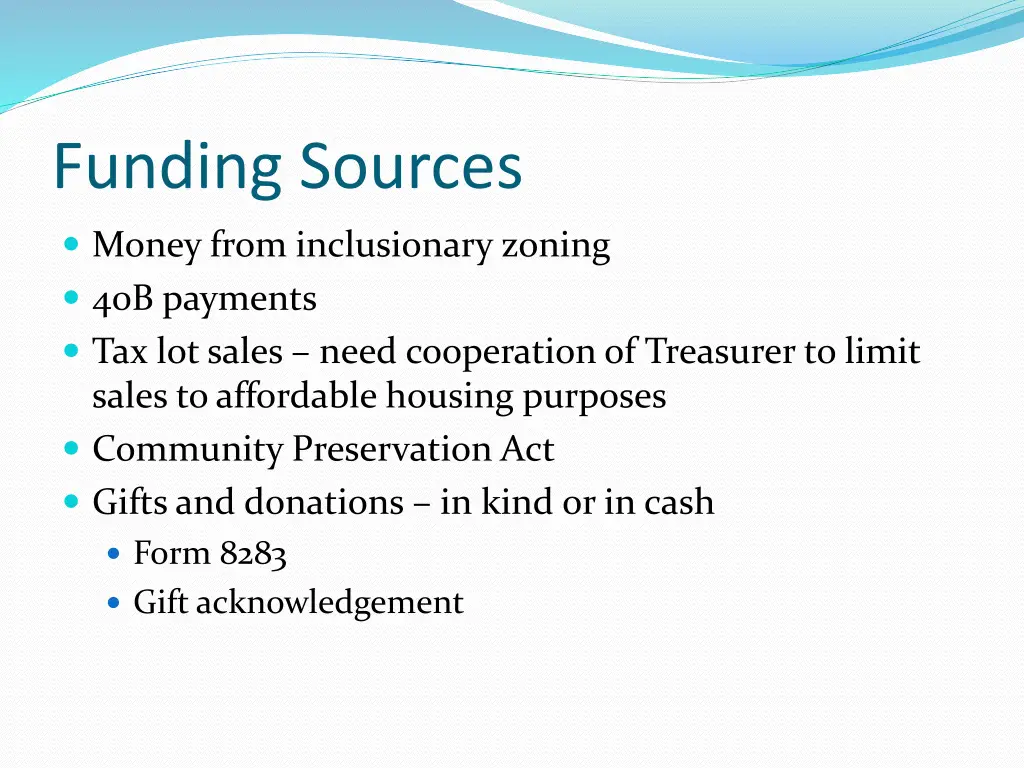 funding sources