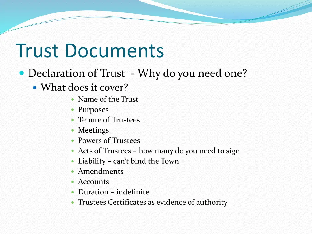 trust documents declaration of trust