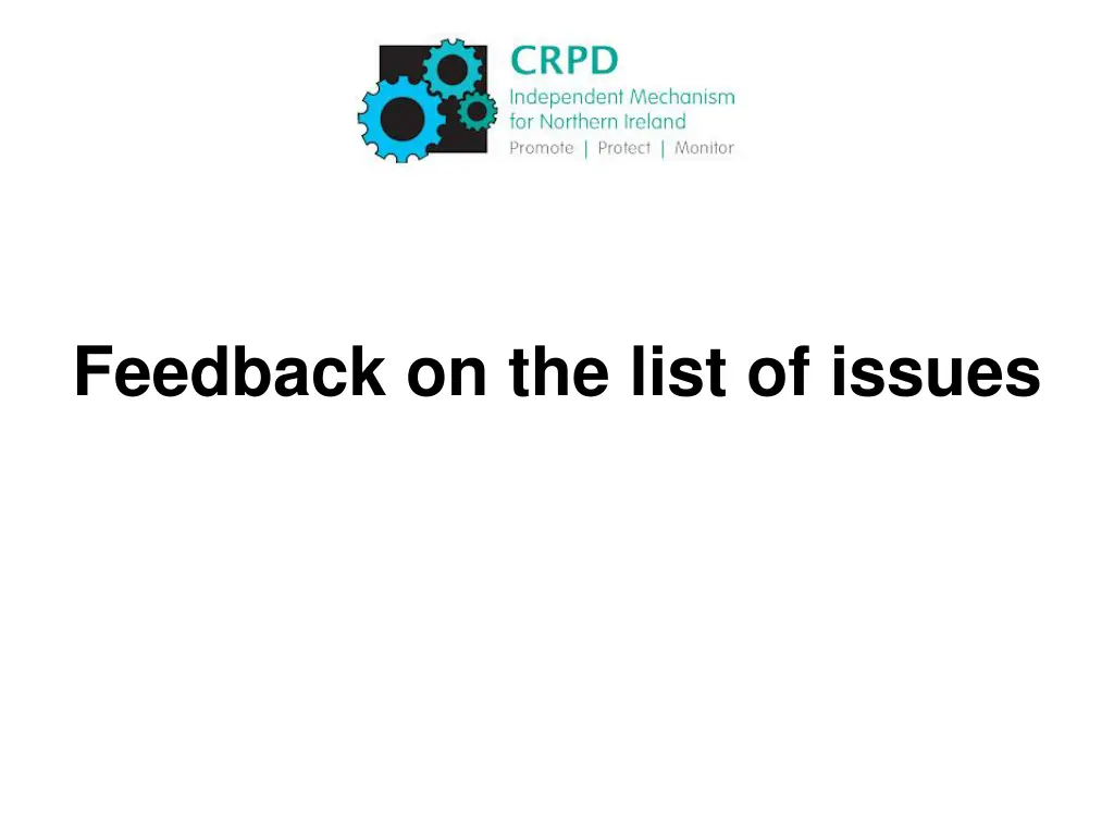 feedback on the list of issues