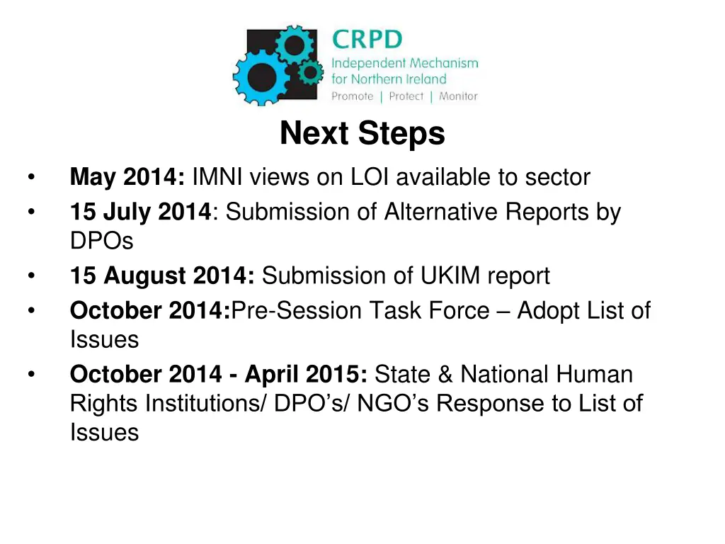 next steps