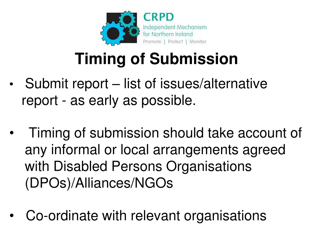timing of submission