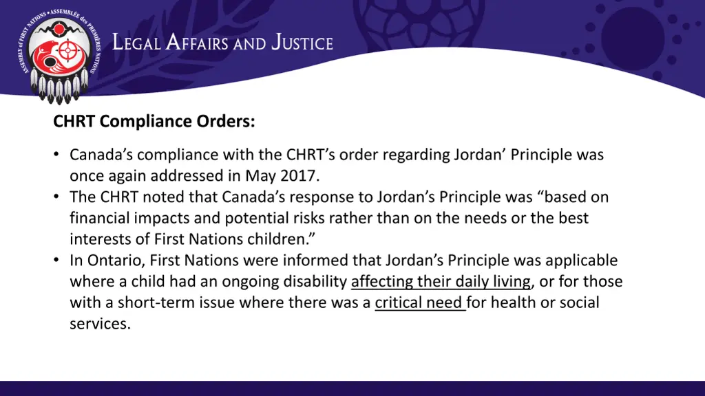 chrt compliance orders 1