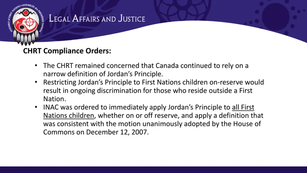 chrt compliance orders