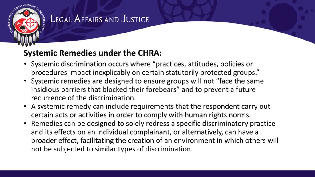 systemic remedies under the chra systemic