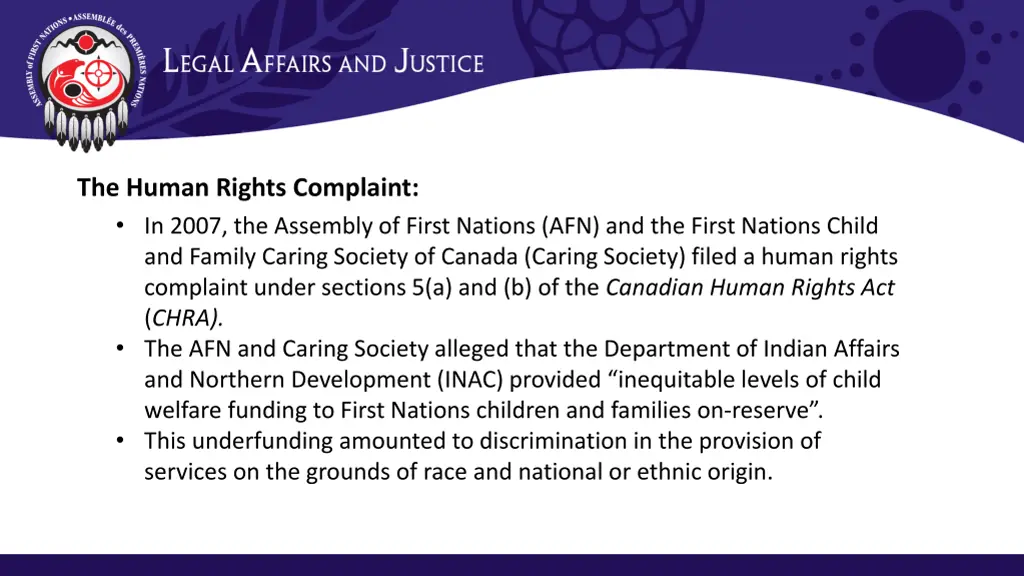 the human rights complaint in 2007 the assembly