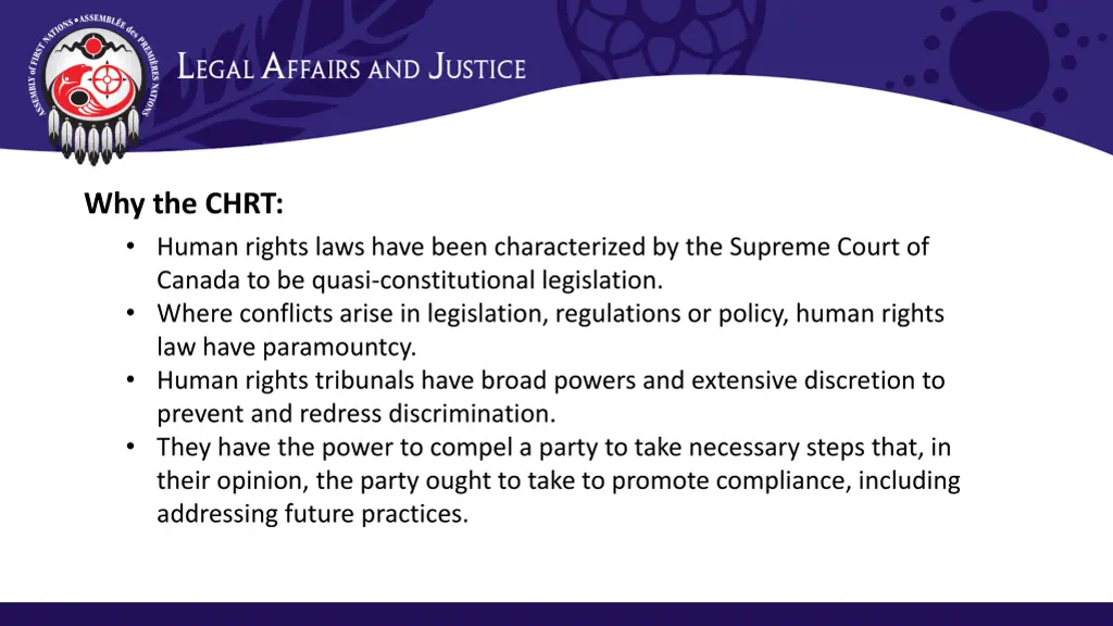 why the chrt human rights laws have been