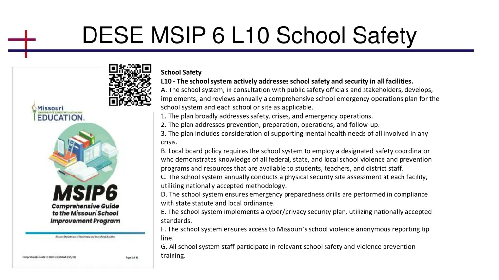 dese msip 6 l10 school safety