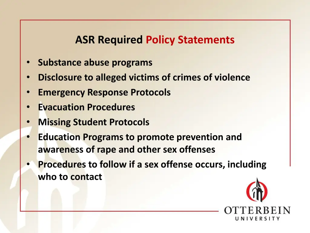 asr required policy statements 1