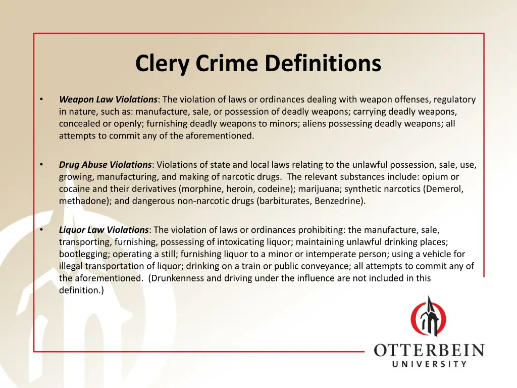 clery crime definitions 3