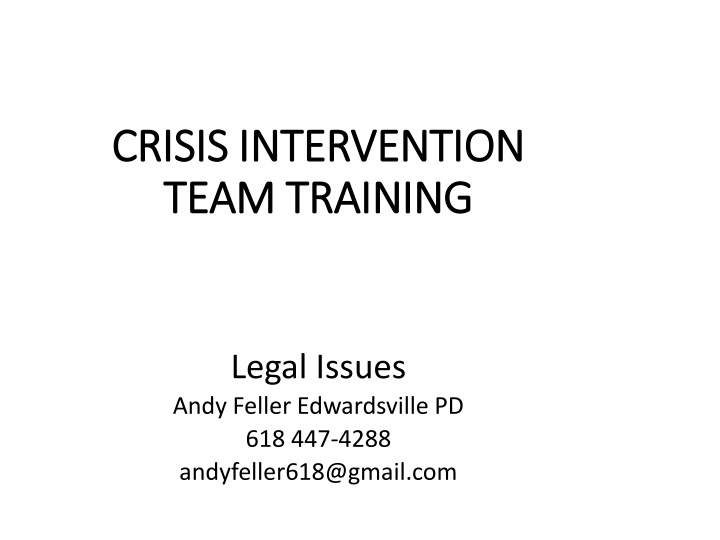 crisis intervention crisis intervention team