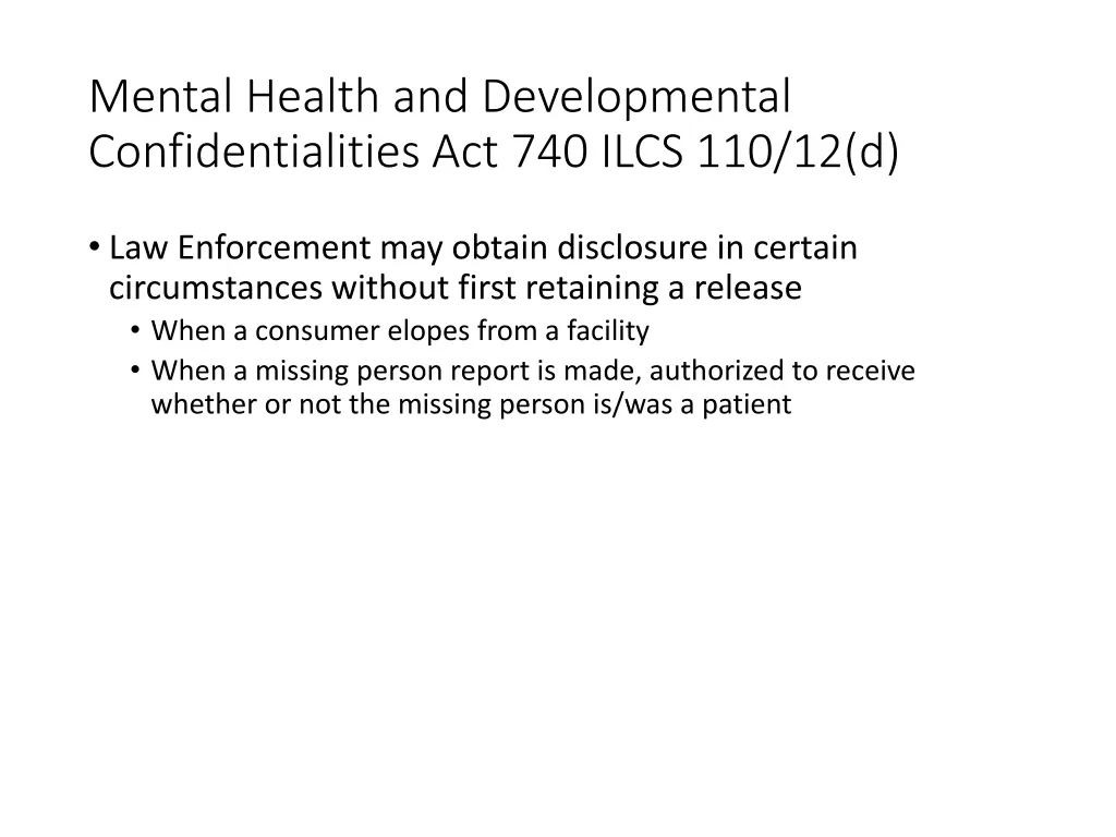 mental health and developmental confidentialities 1