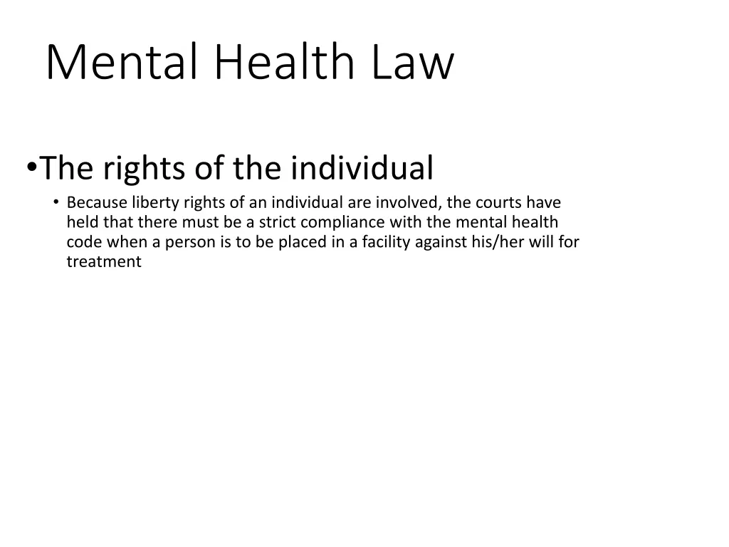 mental health law