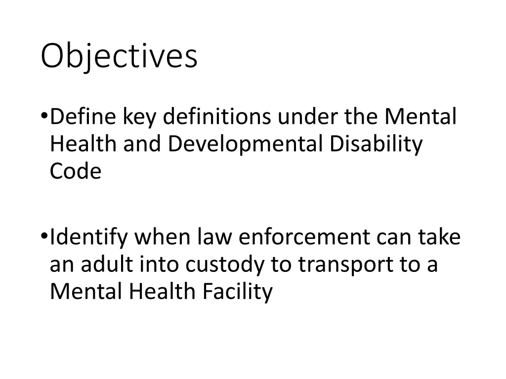 objectives