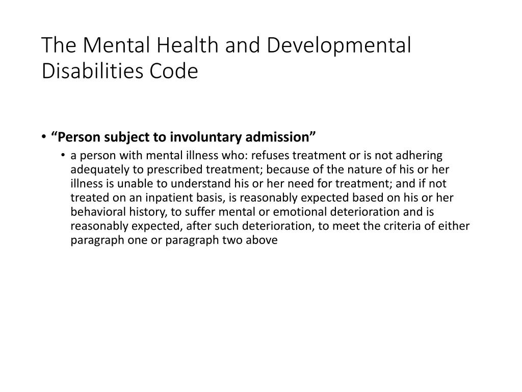 the mental health and developmental disabilities 2