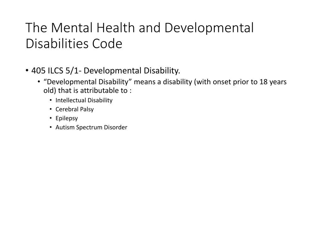 the mental health and developmental disabilities 5