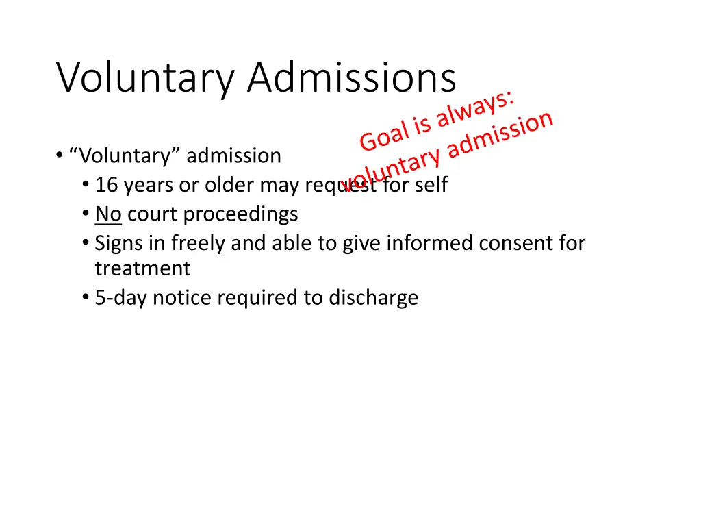 voluntary admissions