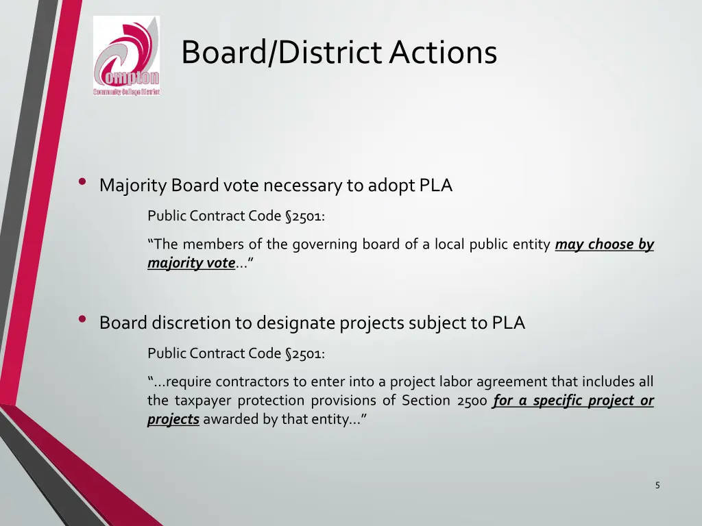 board district actions