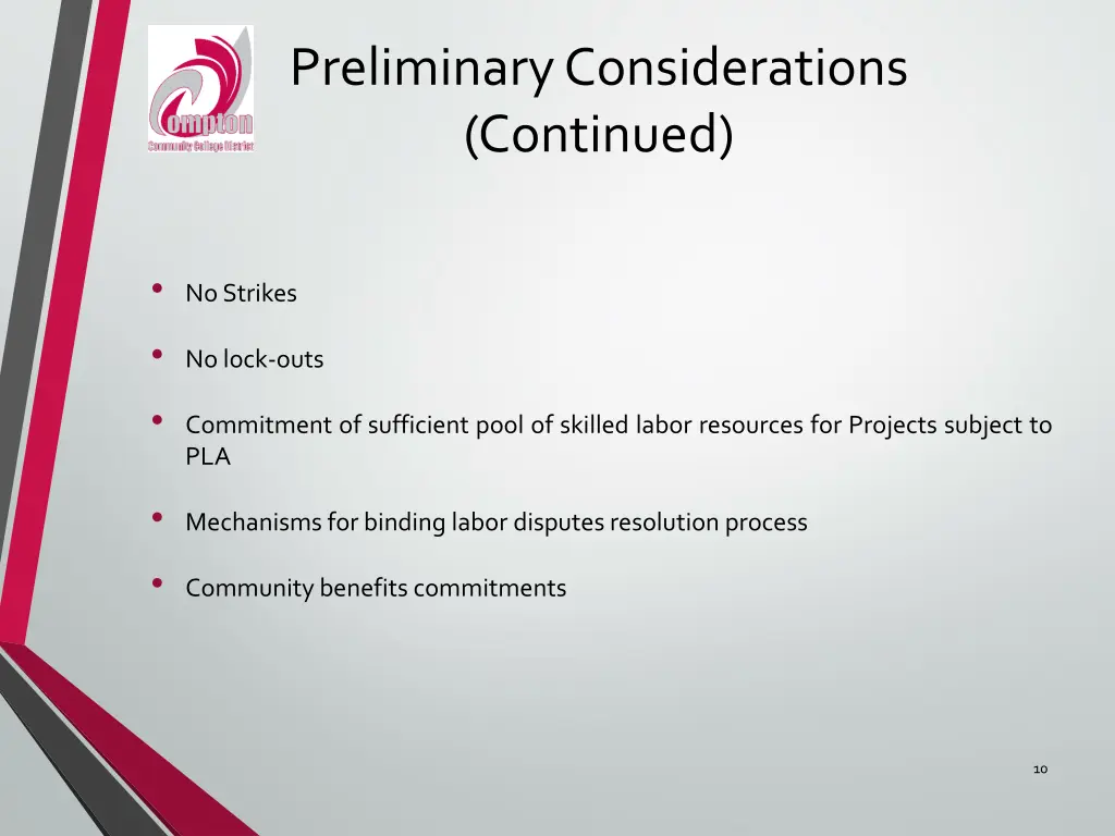preliminary considerations continued