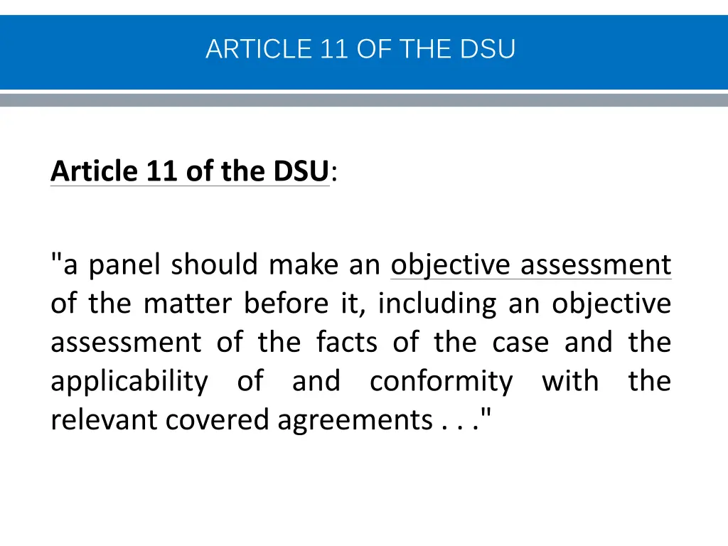 article 11 of the dsu