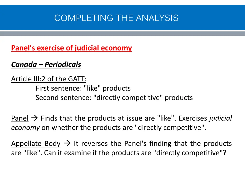 completing the analysis 1