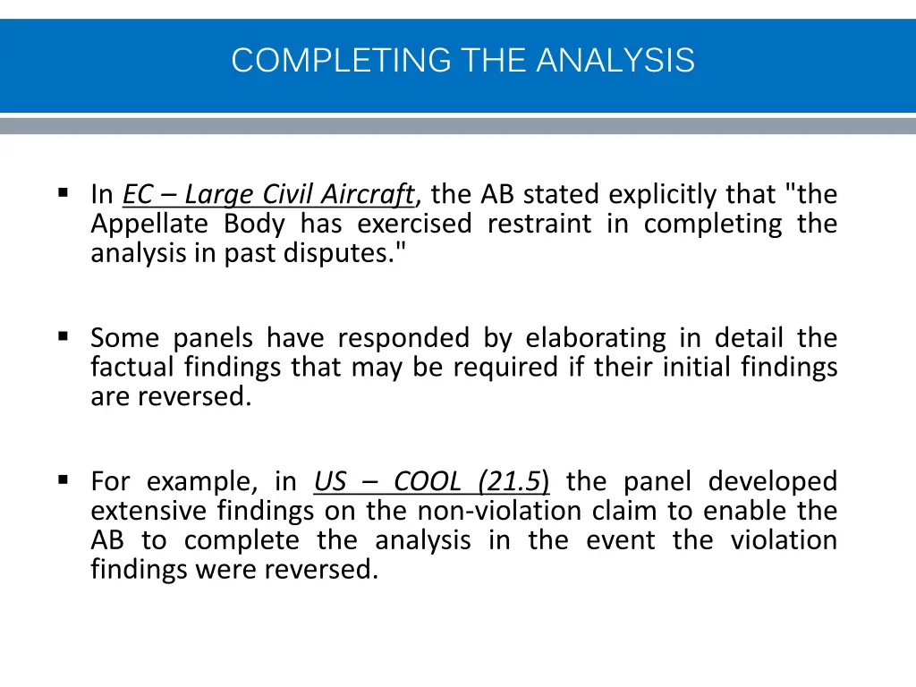 completing the analysis 4
