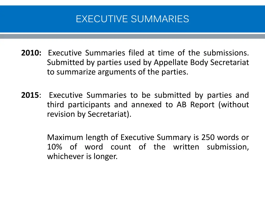 executive summaries