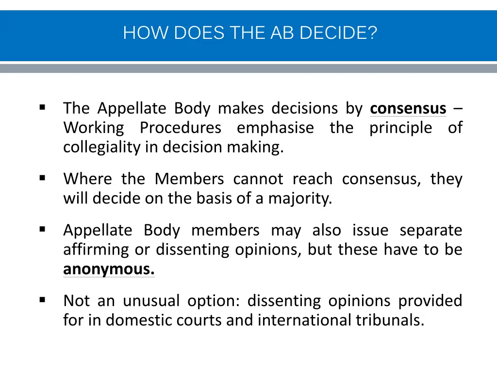 how does the ab decide