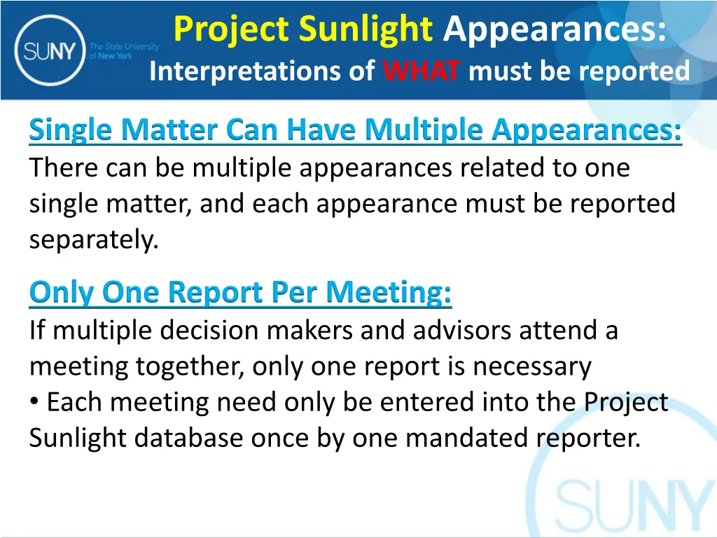 project sunlight appearances interpretations 1