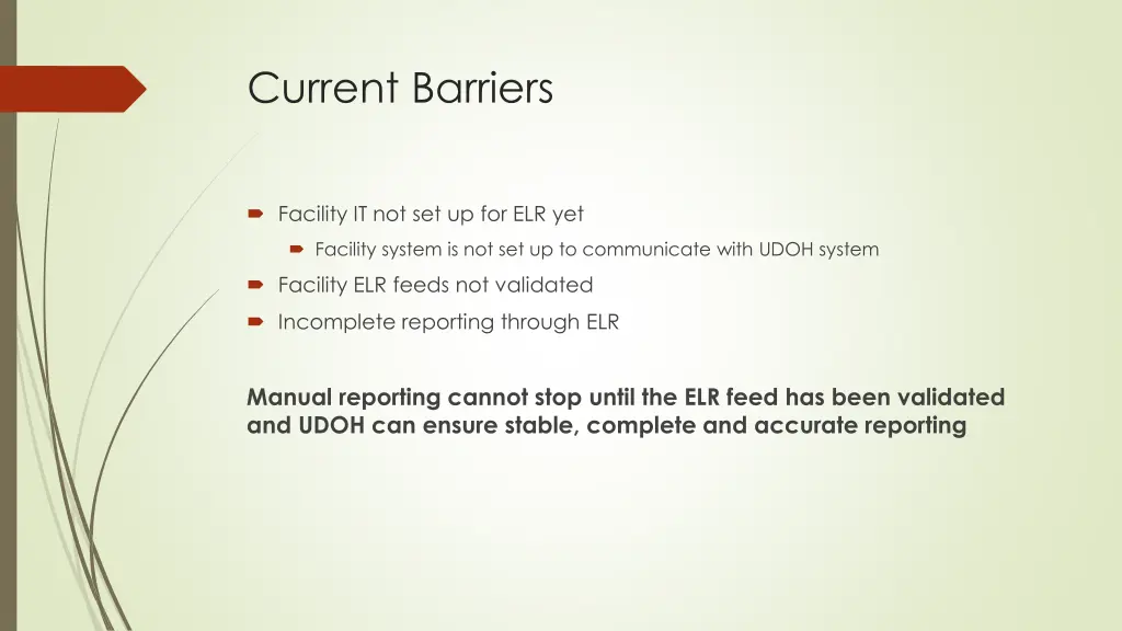 current barriers