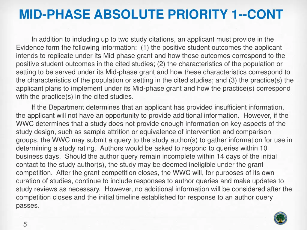 mid phase absolute priority 1 cont