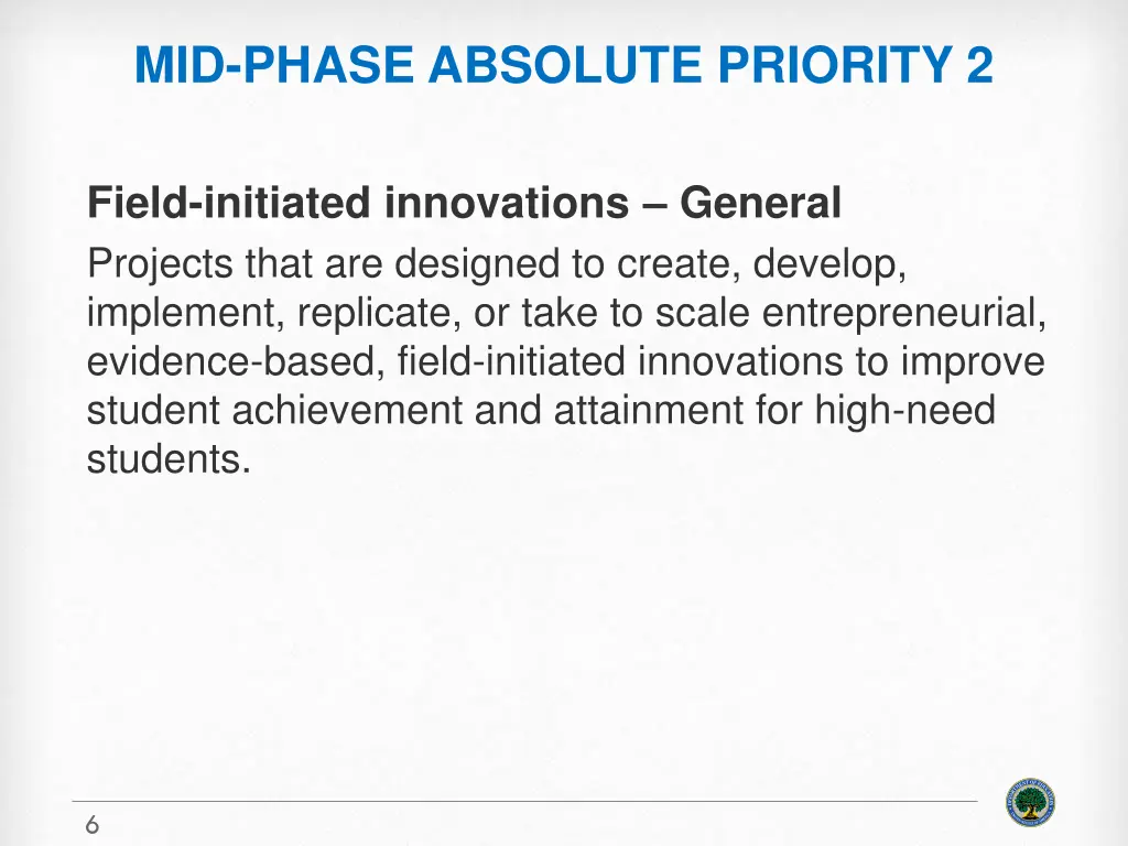 mid phase absolute priority 2