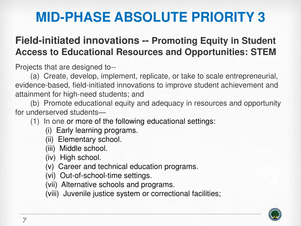 mid phase absolute priority 3
