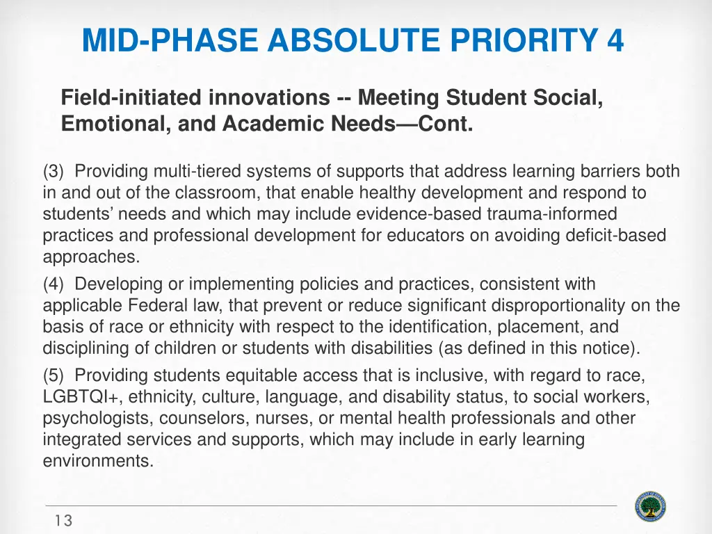 mid phase absolute priority 4 4