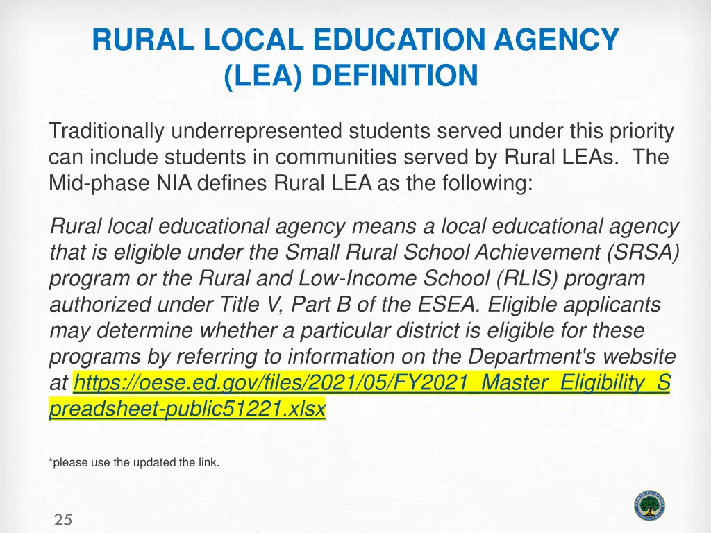 rural local education agency lea definition