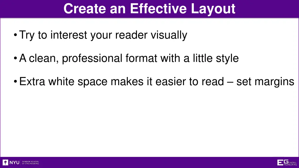 create an effective layout