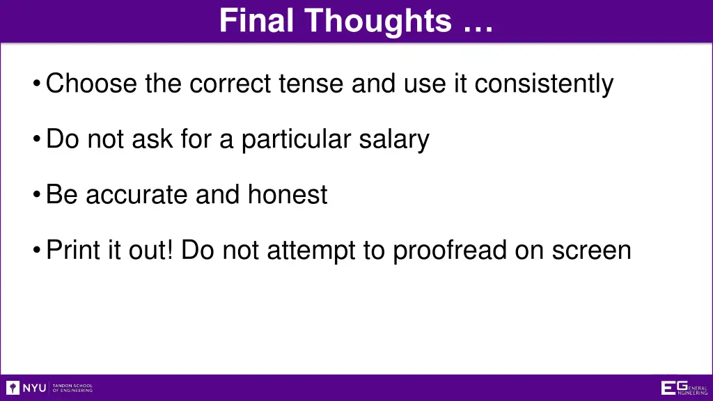 final thoughts