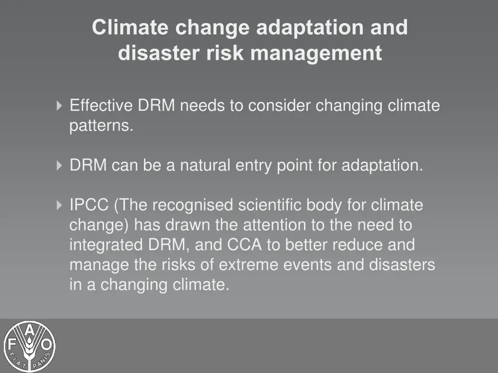 climate change adaptation and disaster risk