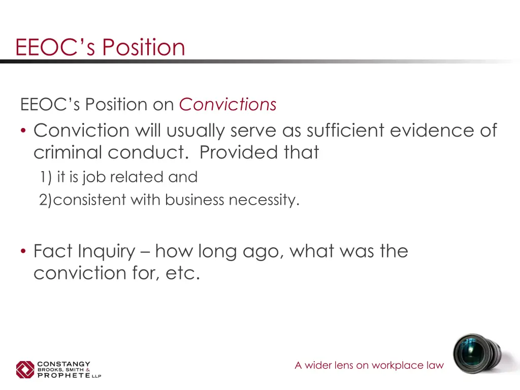 eeoc s position