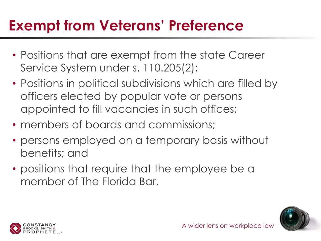 exempt from veterans preference